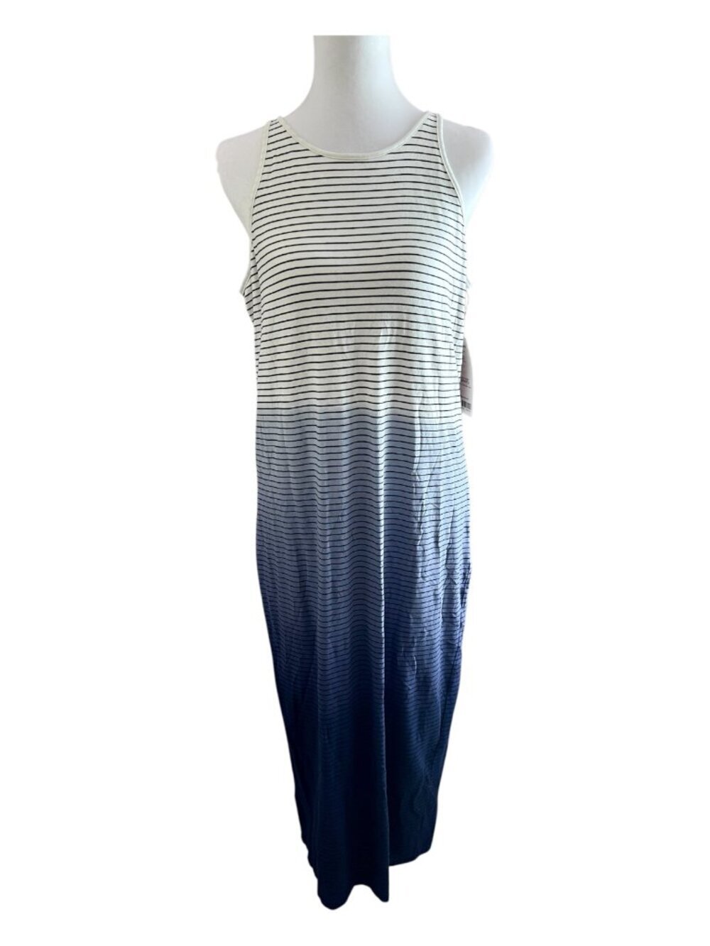 NWT Athleta Sunkissed Stripe Midi Dress Indigo Ombre - Size Large